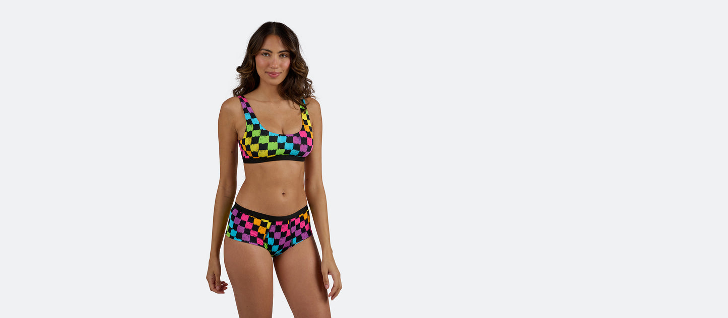 UltraModal™ Core Scoop Bralette | Rainbow Check