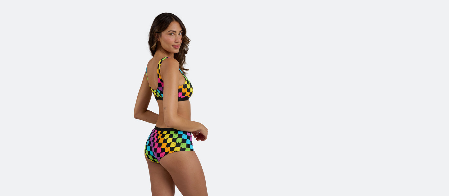 UltraModal™ Core Scoop Bralette | Rainbow Check