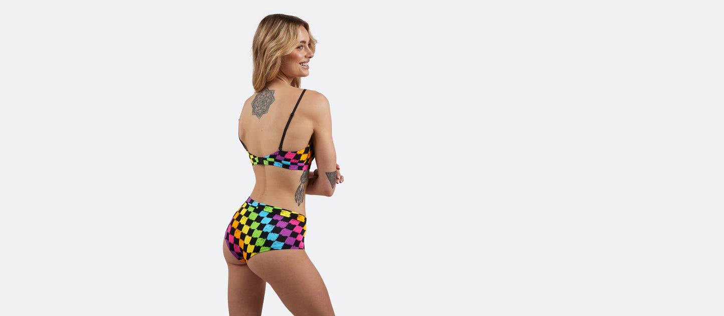 UltraModal™ FeelFree Cheeky Brief | Rainbow Check