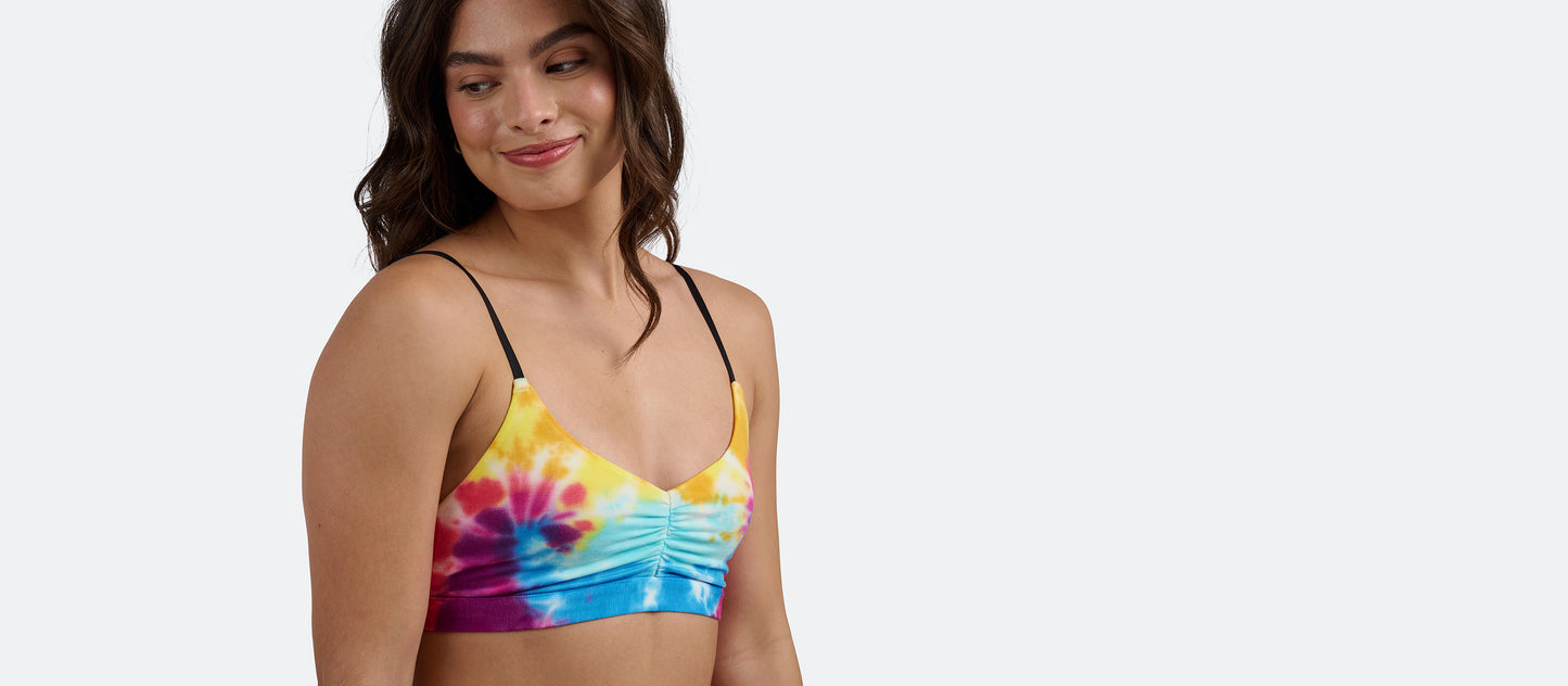 UltraModal™ FeelFree Ruched Bralette | Rainbow Tie Dye