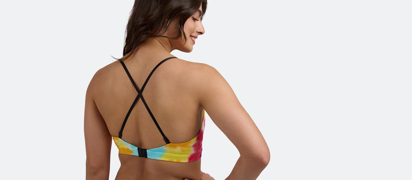 UltraModal™ FeelFree Ruched Bralette | Rainbow Tie Dye