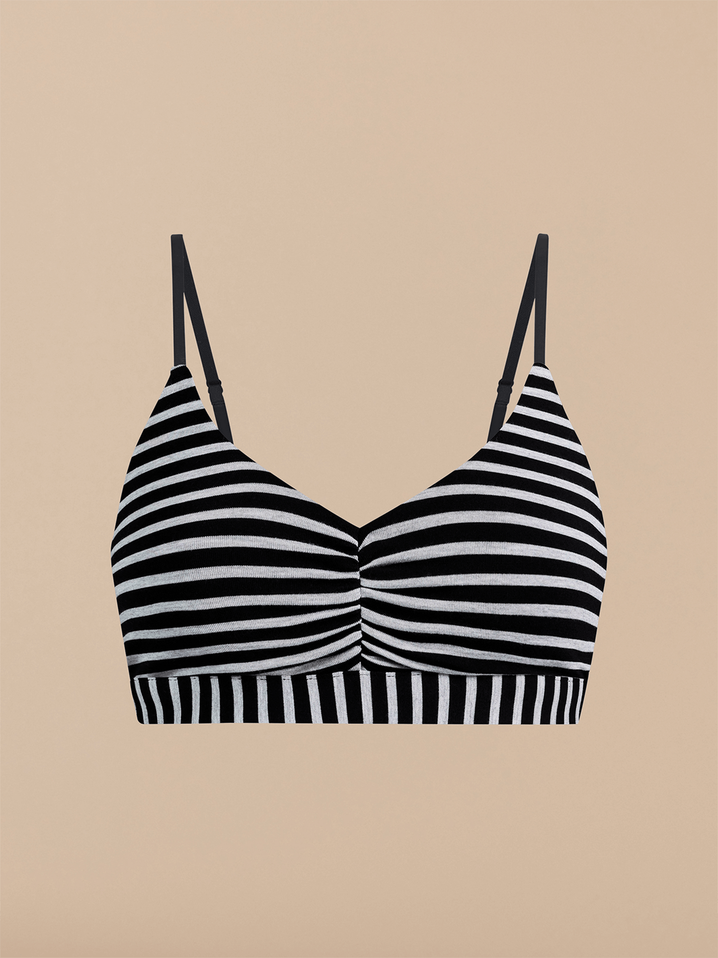 UltraModal™ FeelFree Ruched Bralette | Heather Grey Stripes