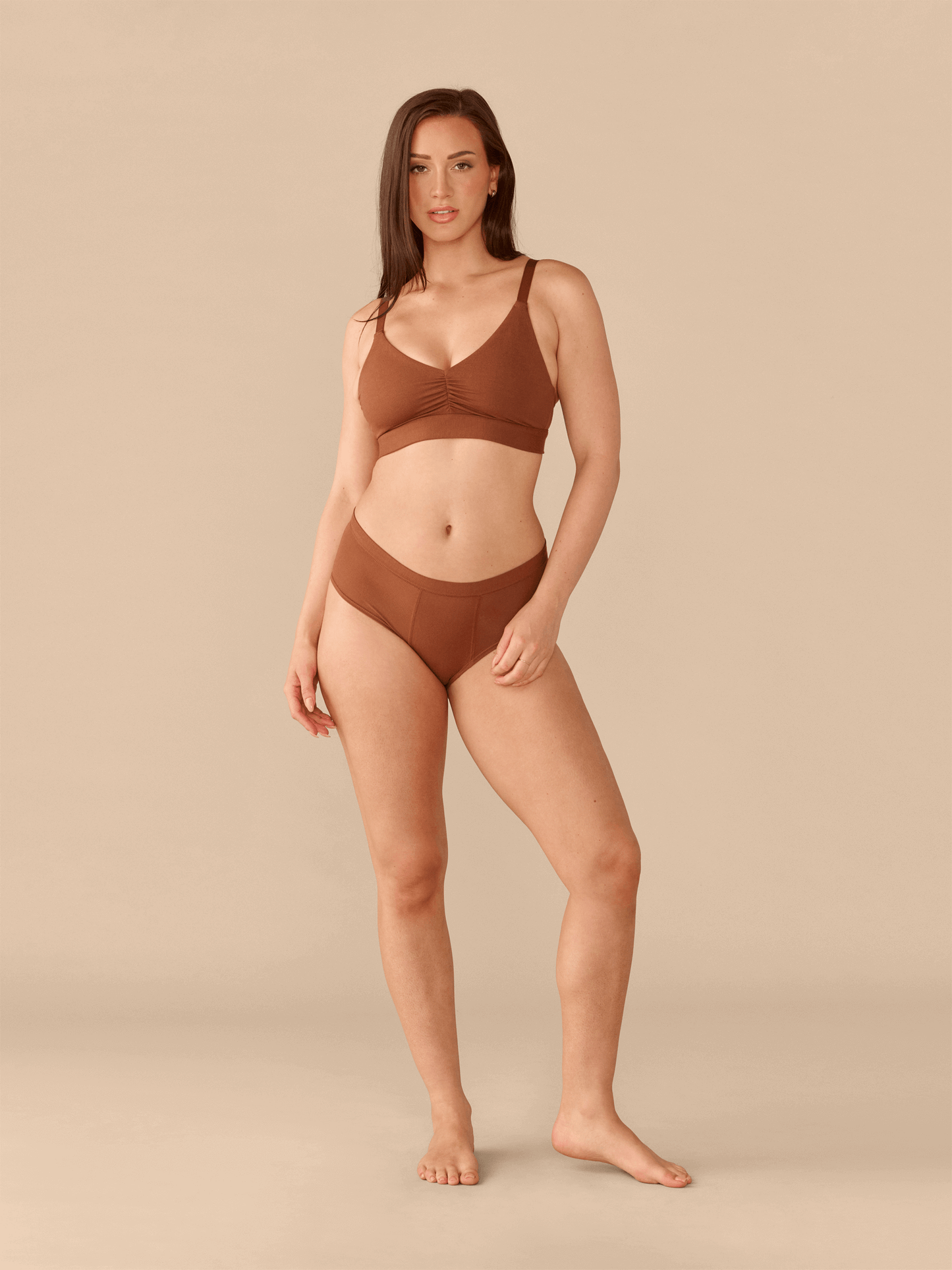 Curvy UltraModal™ FeelFree Ruched Bralette | Cedar Wood/Cedar Wood