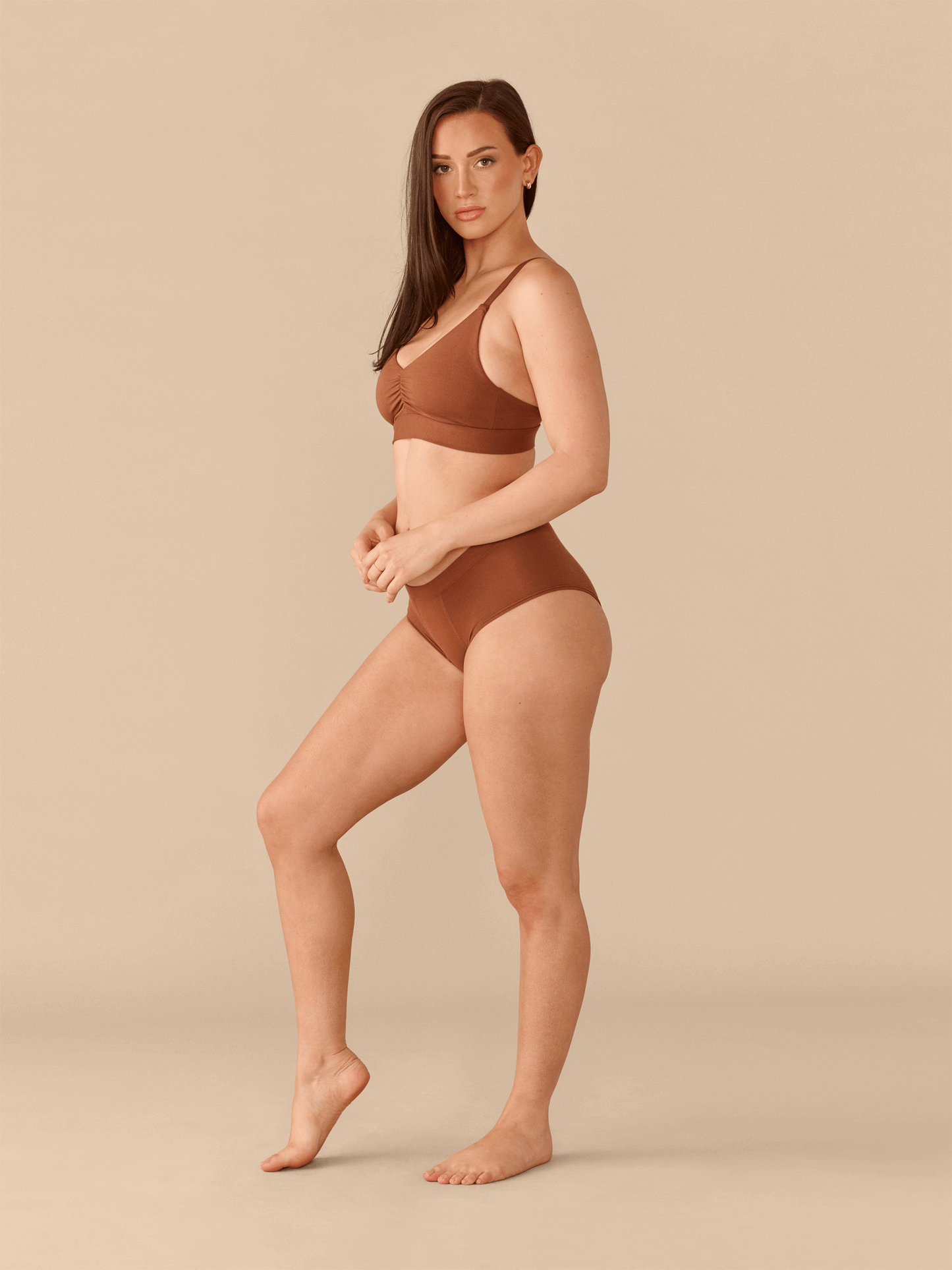Curvy UltraModal™ FeelFree Ruched Bralette | Cedar Wood/Cedar Wood