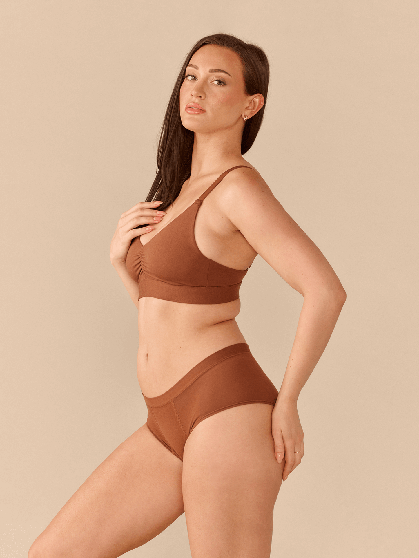 Curvy UltraModal™ FeelFree Ruched Bralette | Cedar Wood/Cedar Wood