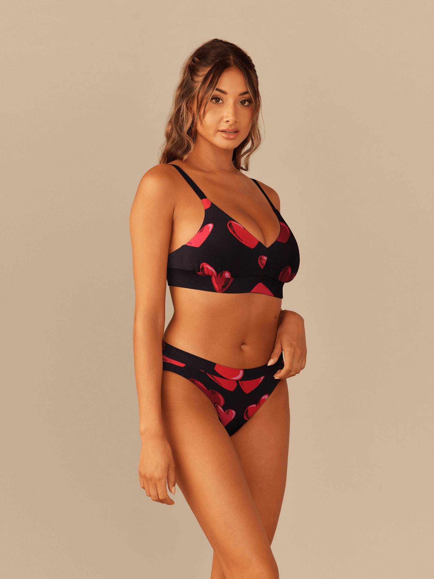 Curvy UltraModal™ FeelFree Ruched Bralette | Floating Hearts
