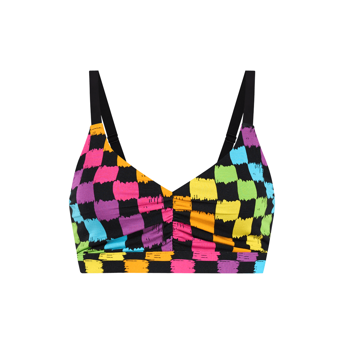 Curvy UltraModal™ FeelFree Ruched Bralette | Rainbow Check