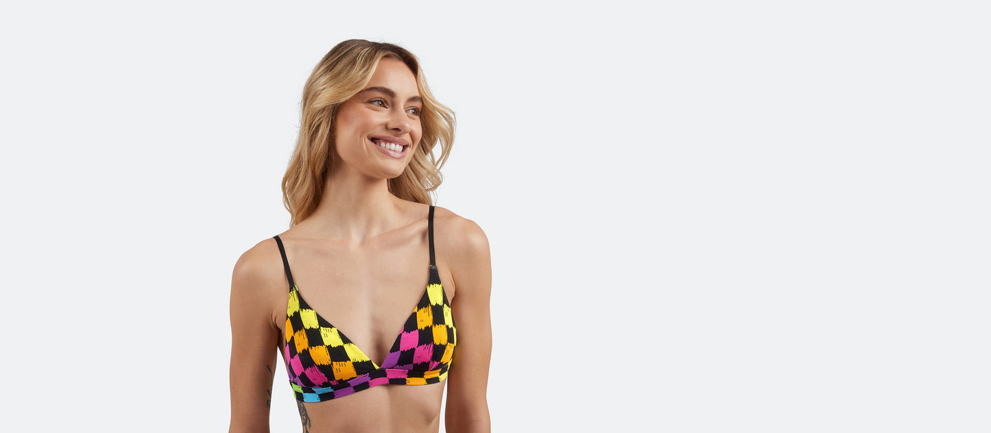 UltraModal™ FeelFree Triangle Bralette | Rainbow Check