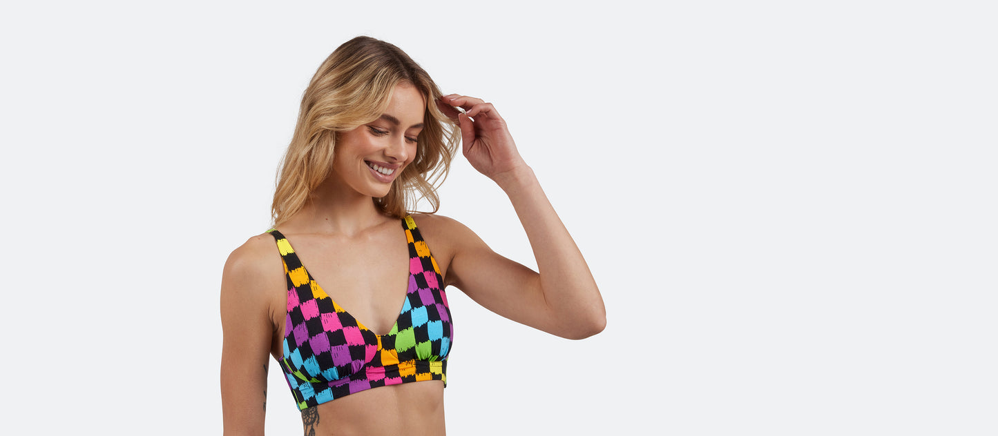 UltraModal™ FeelFree Longline Bralette | Rainbow Check