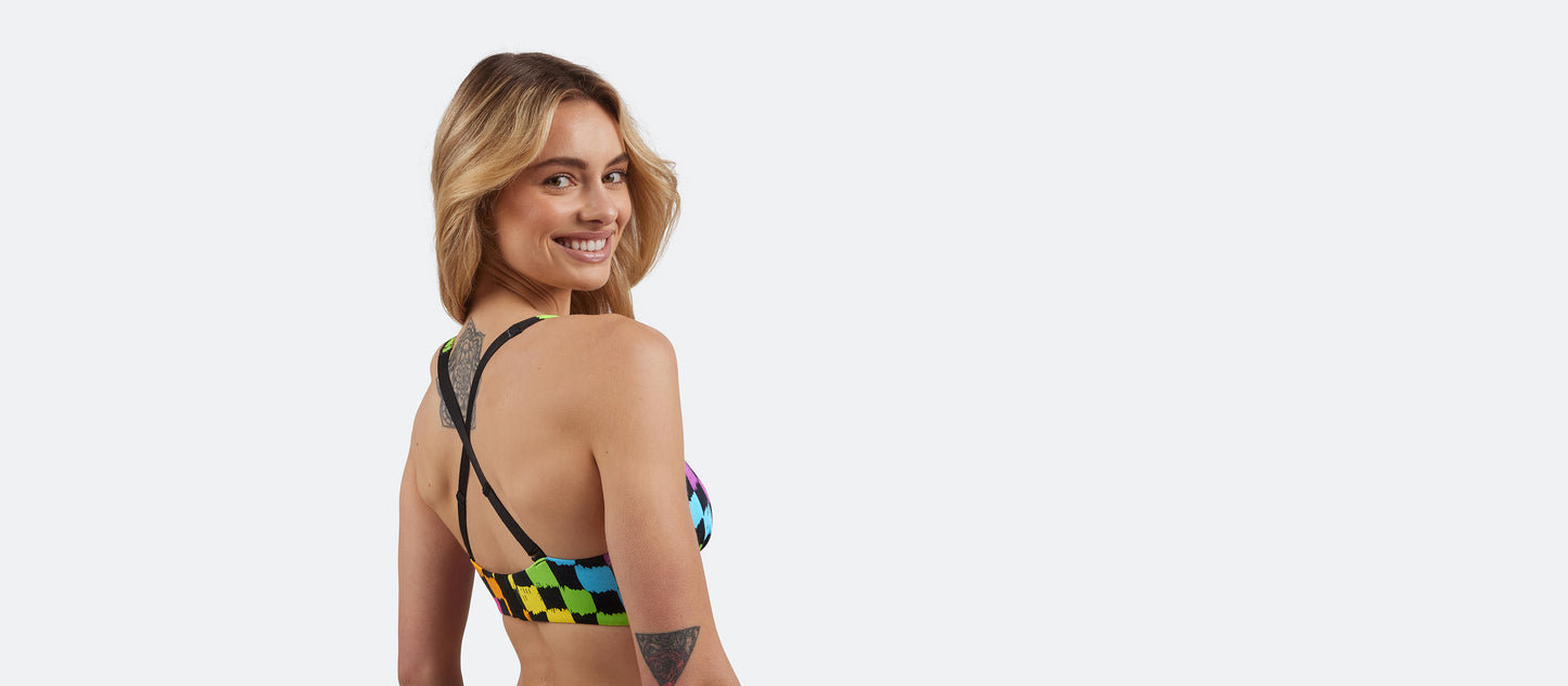 UltraModal™ FeelFree Longline Bralette | Rainbow Check