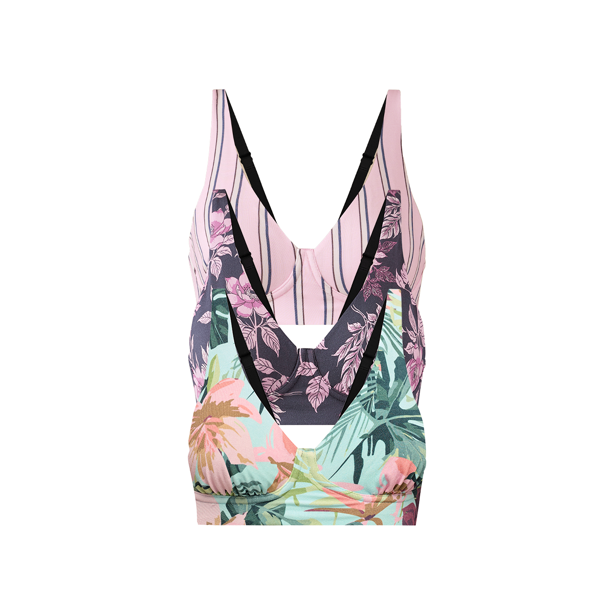 UltraModal™ FeelFree Longline Bralette 3-Pack | Summer Garden Pack
