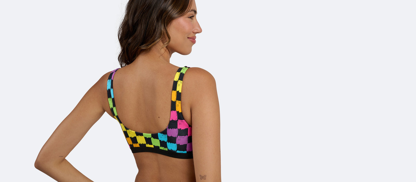 UltraModal™ Core Scoop Bralette | Rainbow Check