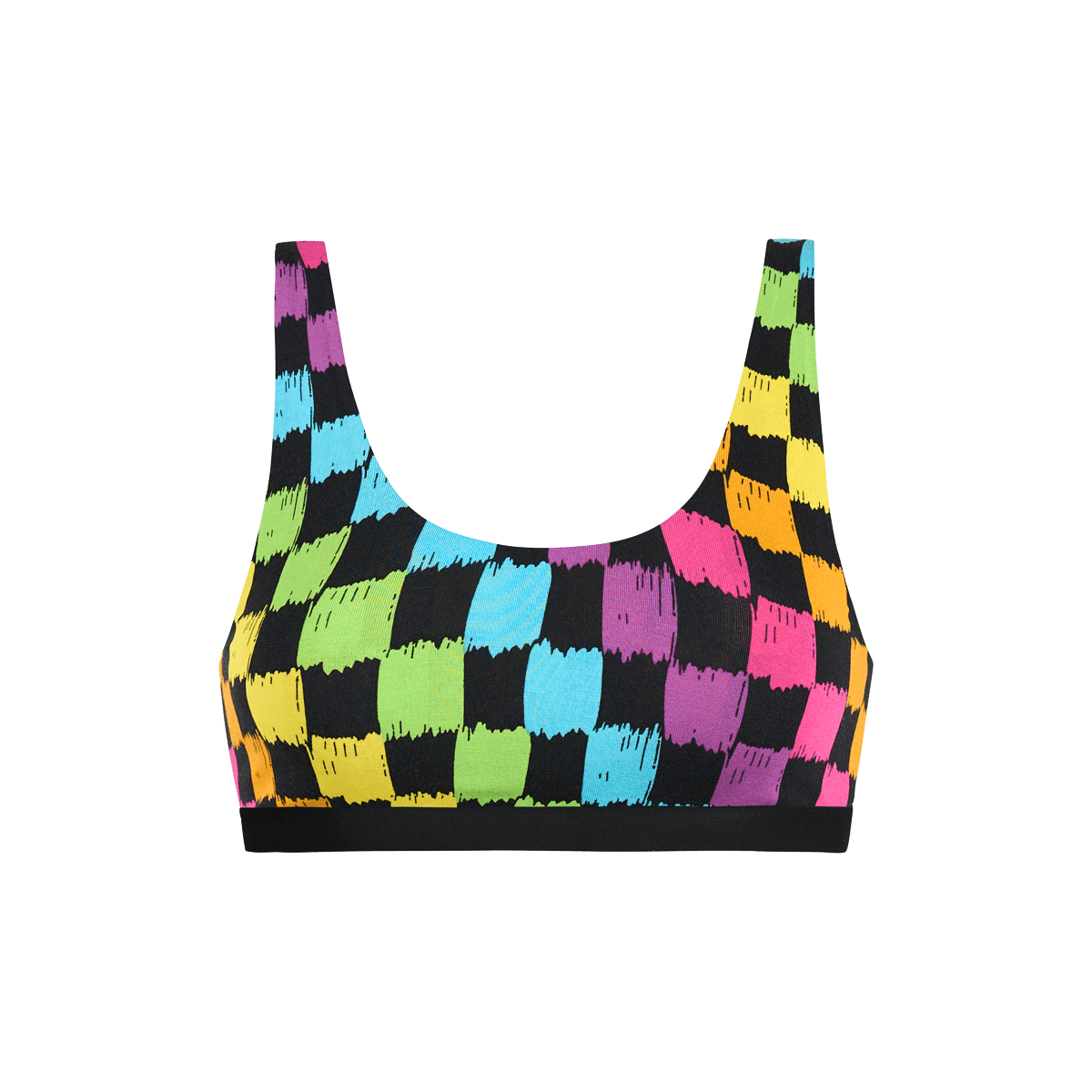 UltraModal™ Core Scoop Bralette | Rainbow Check