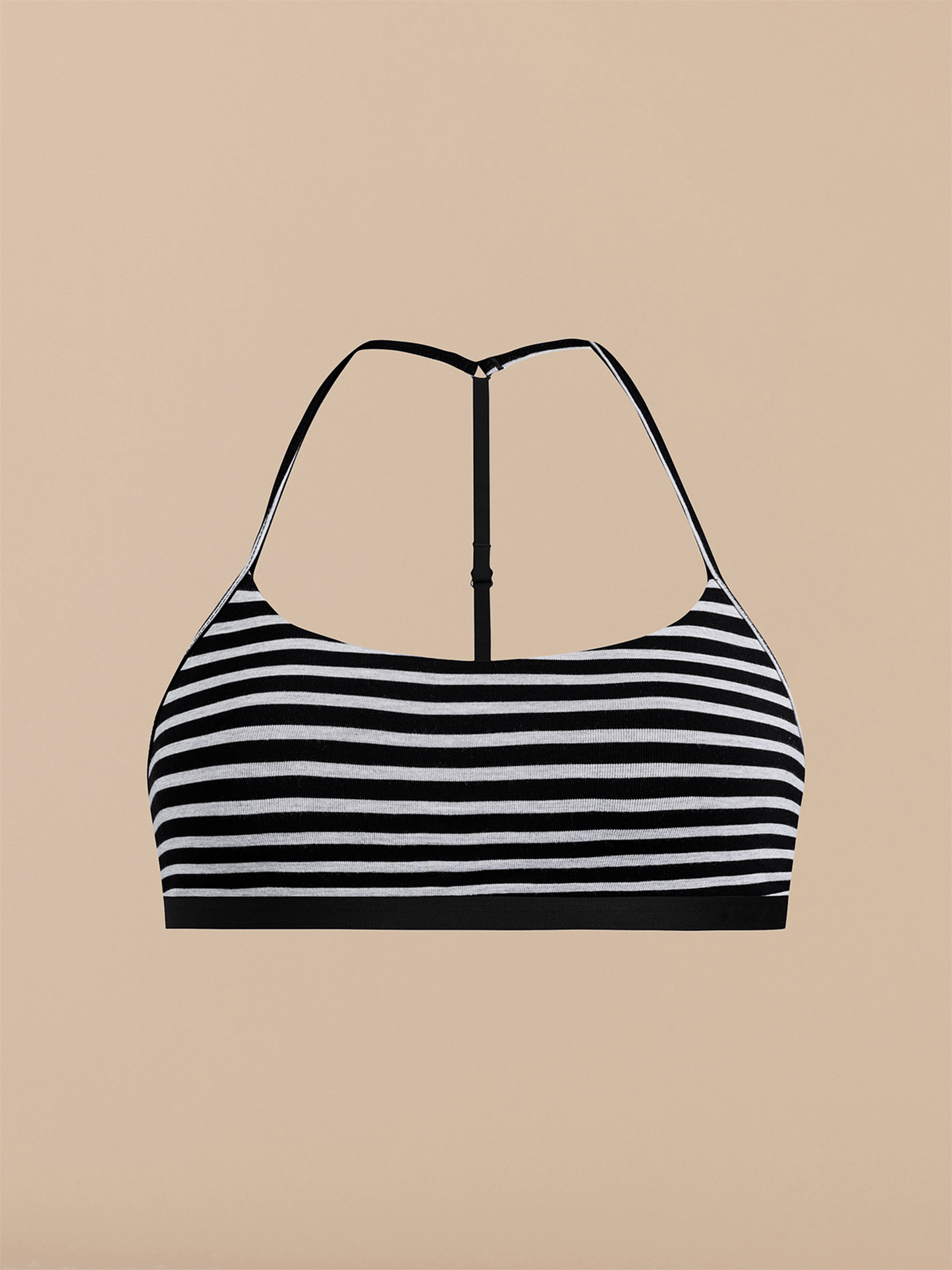UltraModal™ Core T-Back Bralette | Heather Grey Stripes