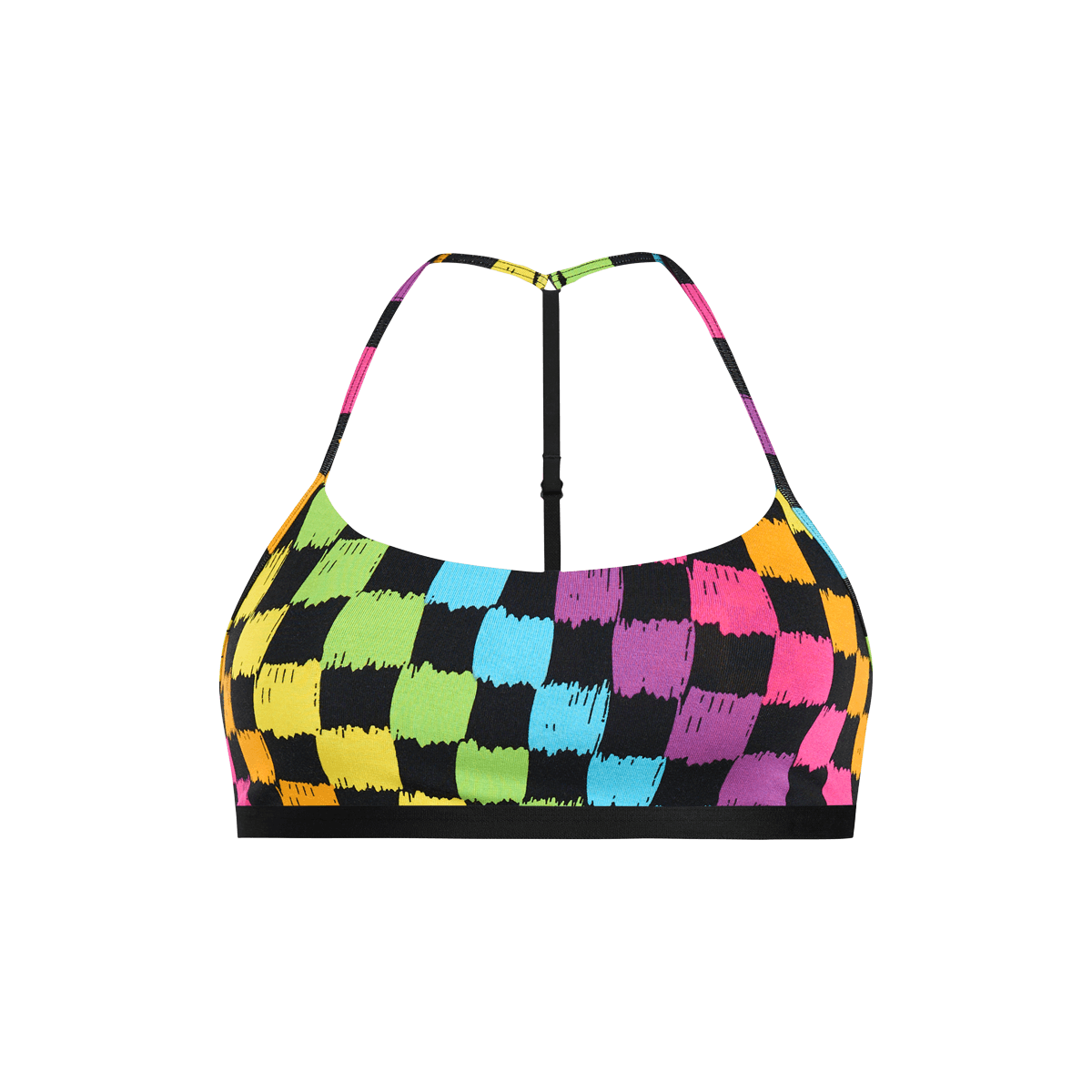 UltraModal™ Core T-Back Bralette | Rainbow Check