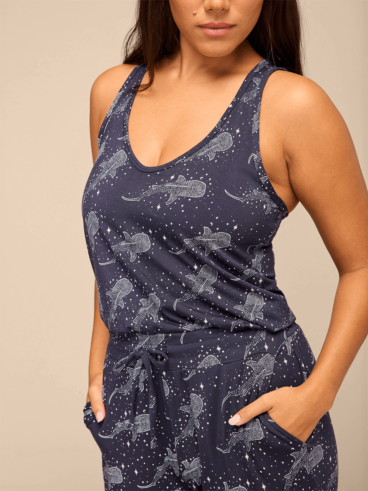 UltraModal™ V-Neck Jumpsuit | Starry Sharks