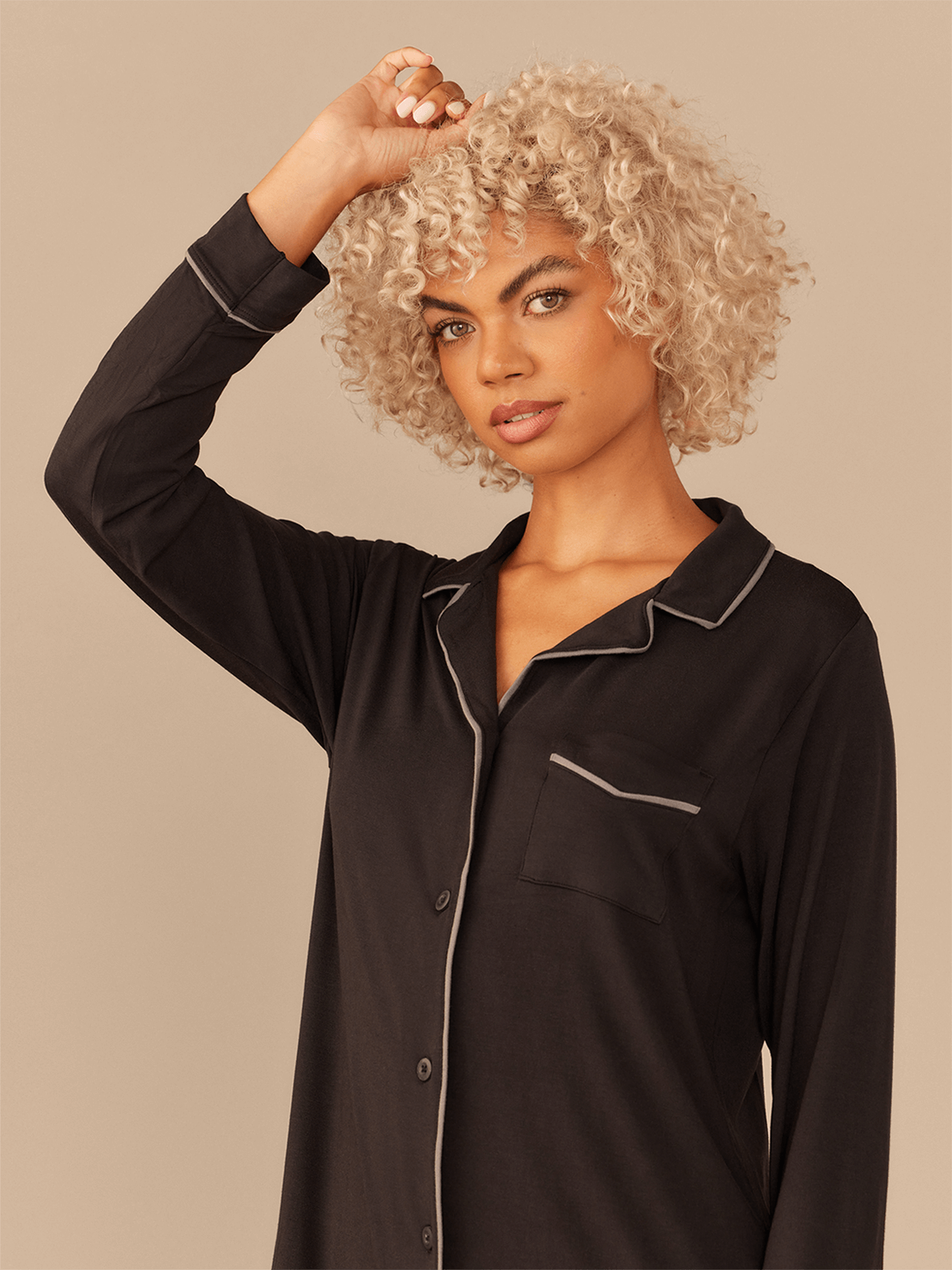 UltraModal™ Button Down PJ Dress | Black