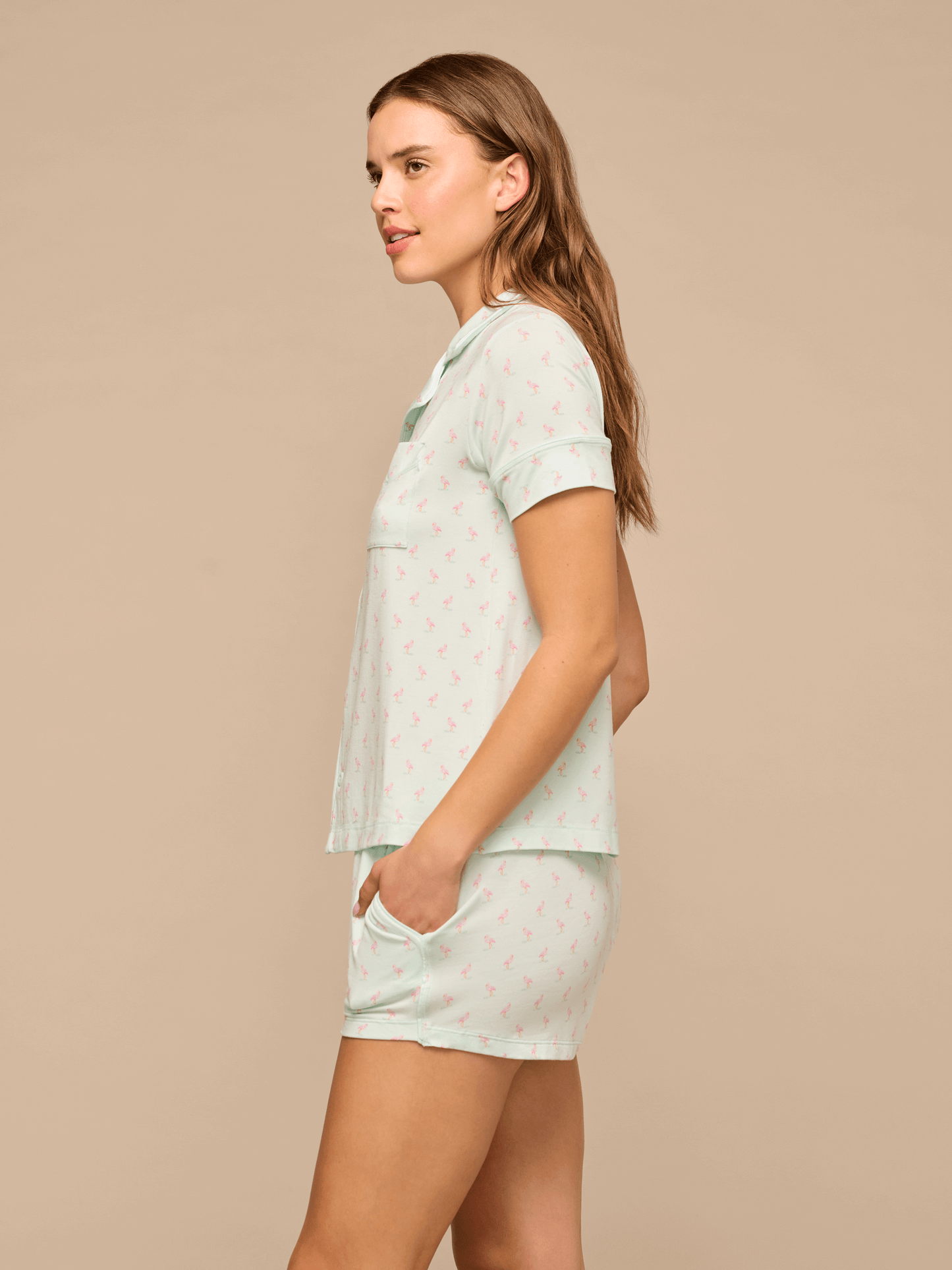 UltraModal™ Shortsleeve PJ Set - Women's | Blue Flamingos