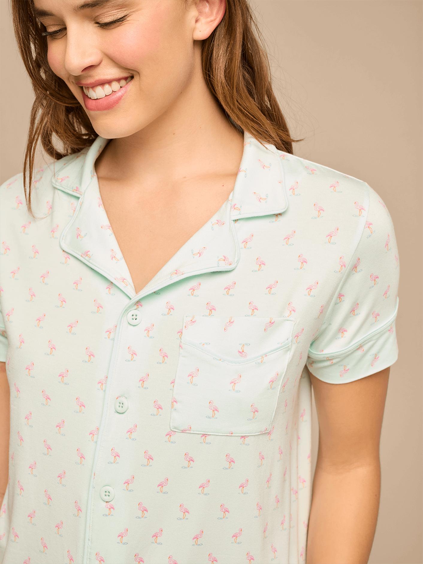 UltraModal™ Shortsleeve PJ Set - Women's | Blue Flamingos