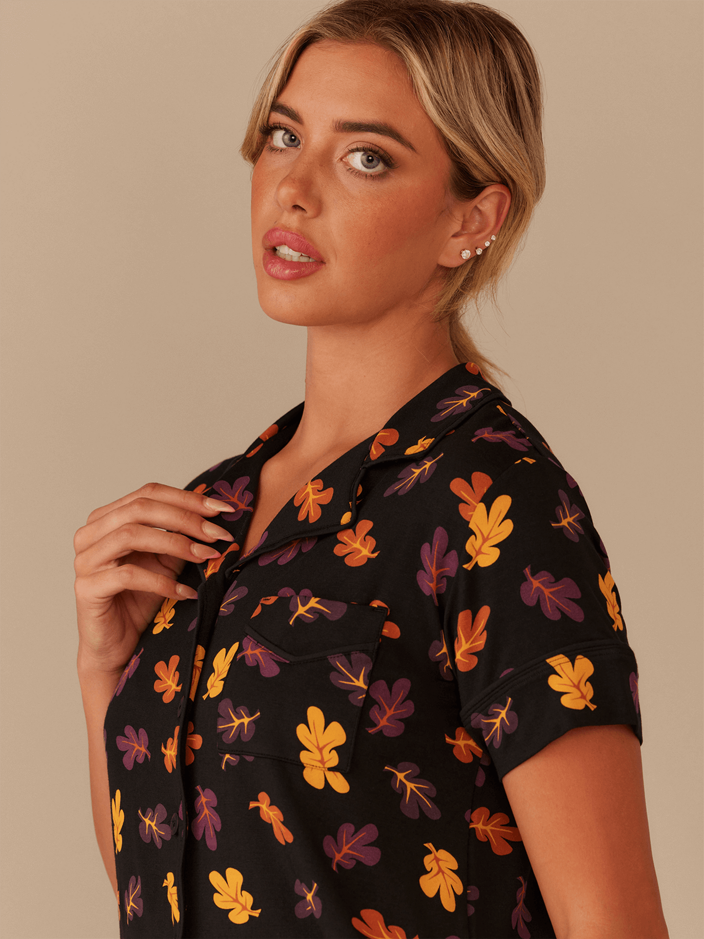 UltraModal™ Short Sleeve PJ Set - Women's | Fall Leaves