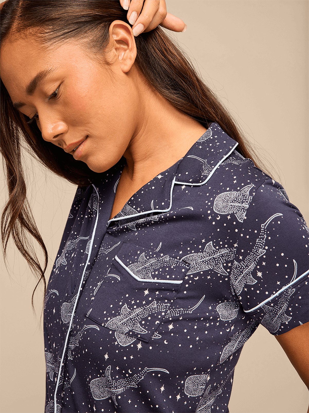 UltraModal™ Shortsleeve PJ Set - Women's | Starry Sharks