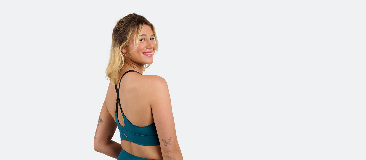 MoveMe Longline Sports Bra | Deep Sea Teal