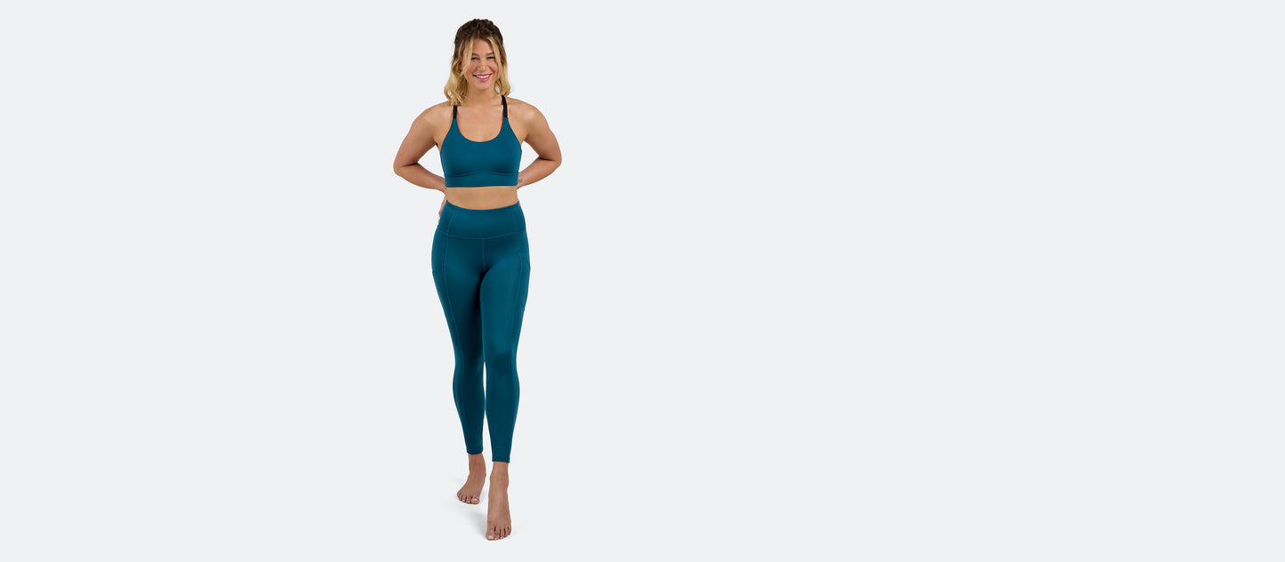MoveMe Longline Sports Bra | Deep Sea Teal