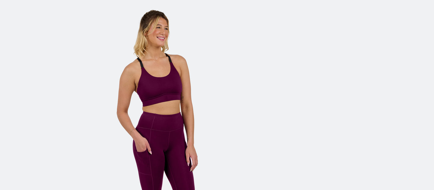 MoveMe Longline Sports Bra | Sangria