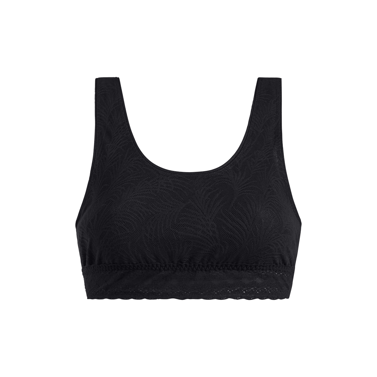 All Over Lace Scoop Bralette | Black