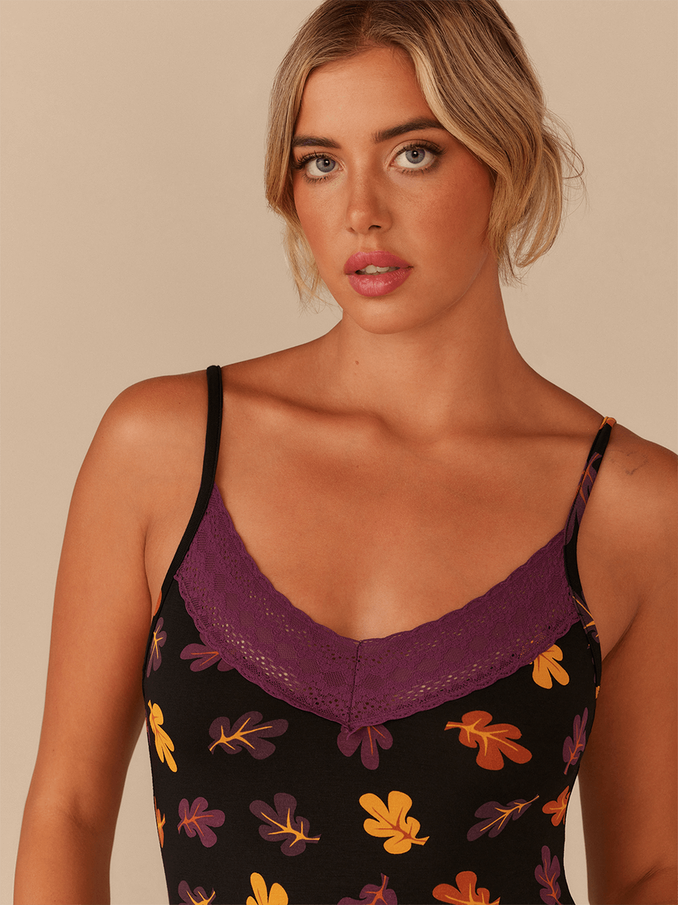 UltraModal™ Lace V-Neck Bodysuit | Fall Leaves