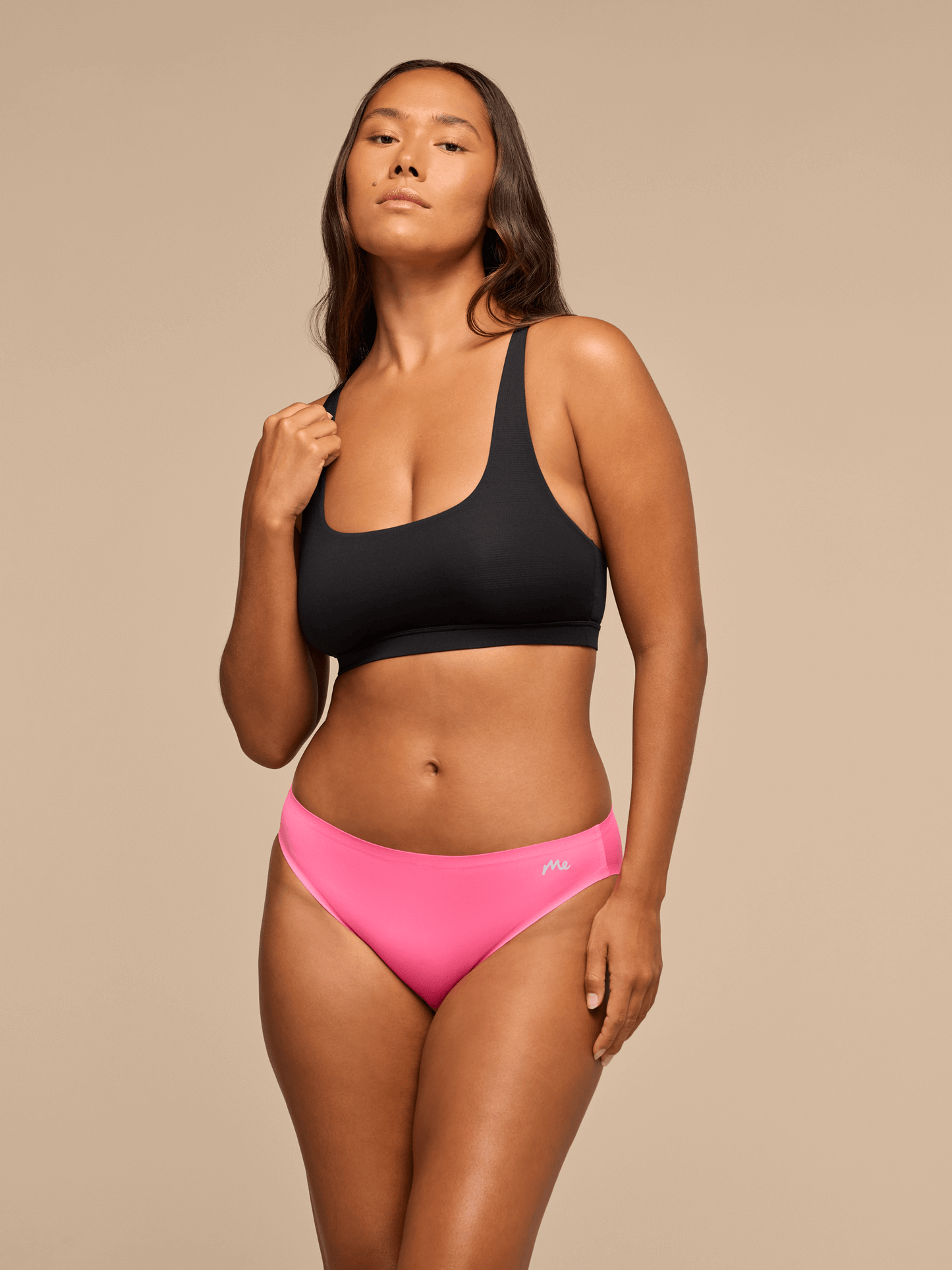 Breathe Strappy Back Bralette | Black/Knockout Pink