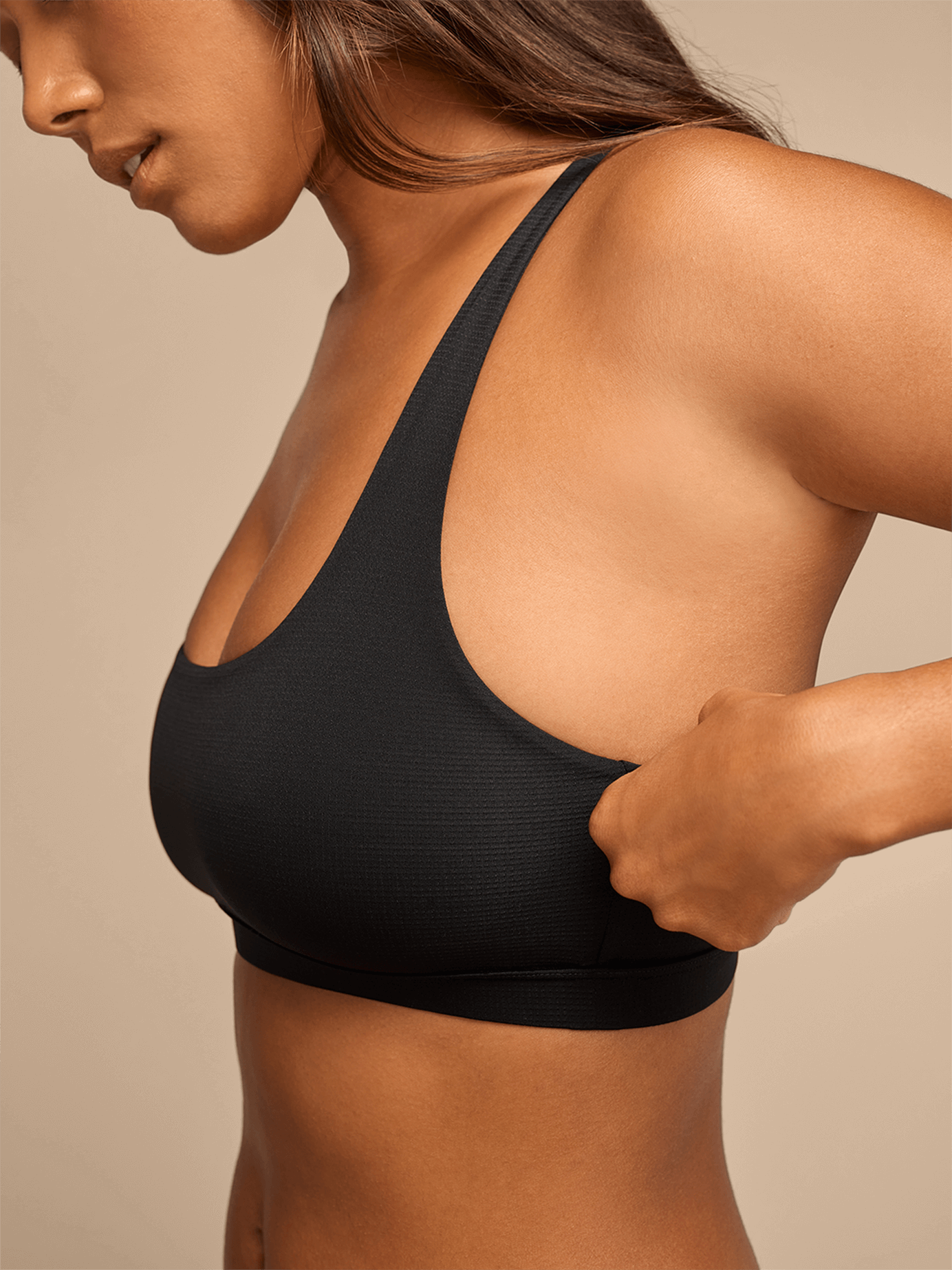 Breathe Strappy Back Bralette | Black/Knockout Pink
