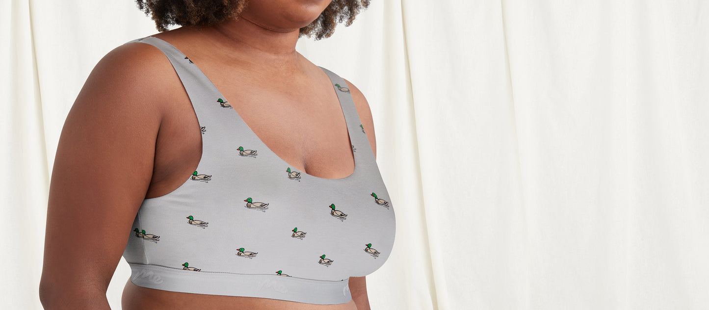 Stretch Cotton Scoop Bralette | Ducks