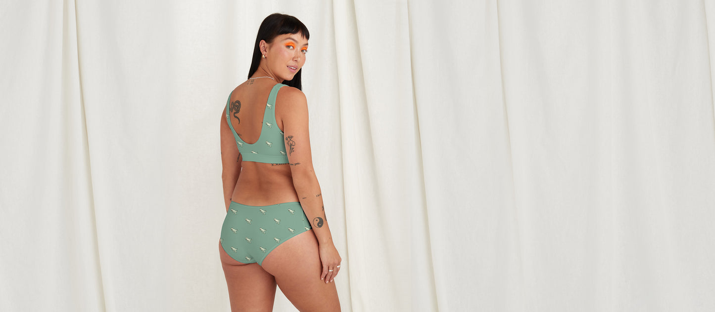 Stretch Cotton Scoop Bralette | T-Rex