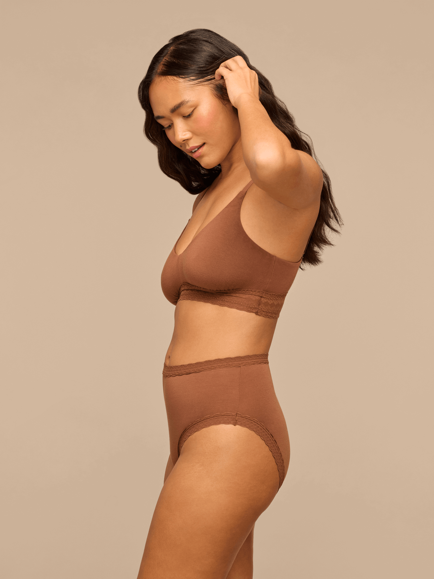 UltraModal™ Lace High-Waisted Cheeky Bikini | Cedar Wood