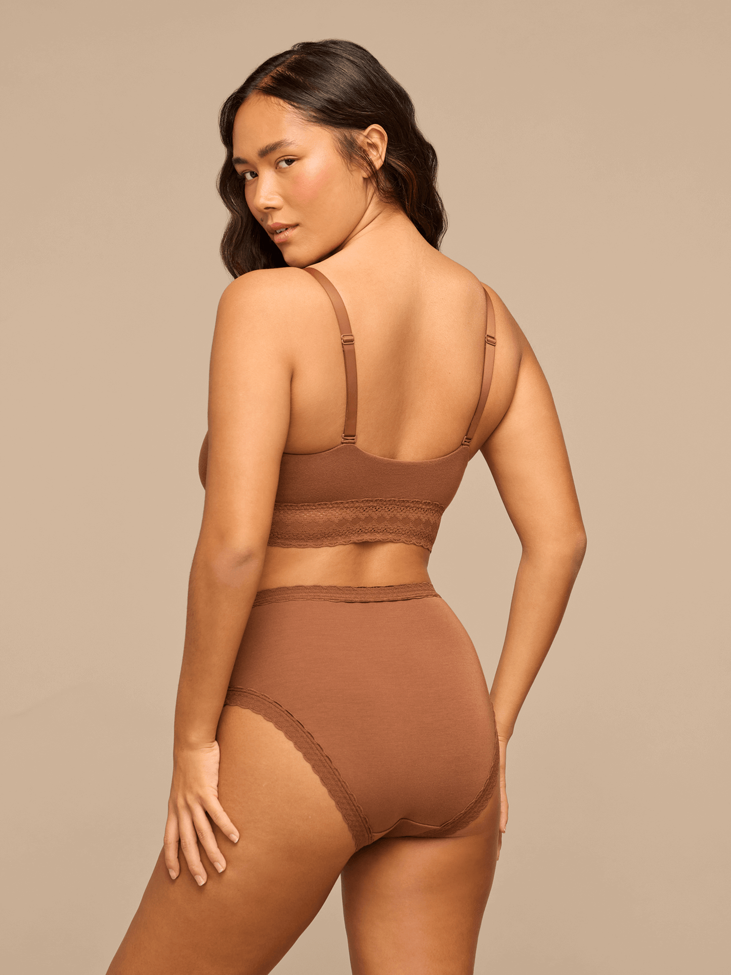 UltraModal™ Lace High-Waisted Cheeky Bikini | Cedar Wood