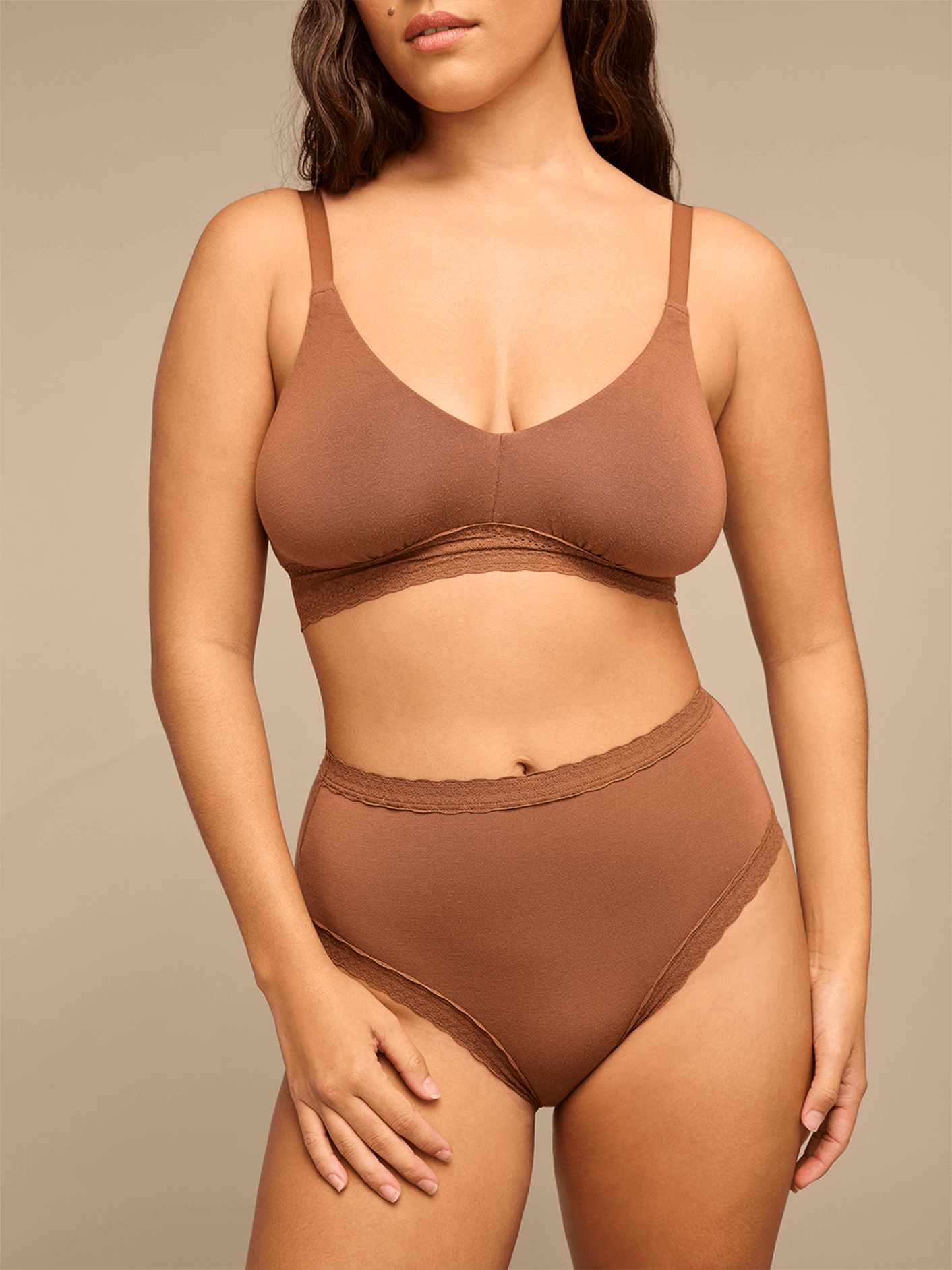 UltraModal™ Lace High-Waisted Cheeky Bikini | Cedar Wood