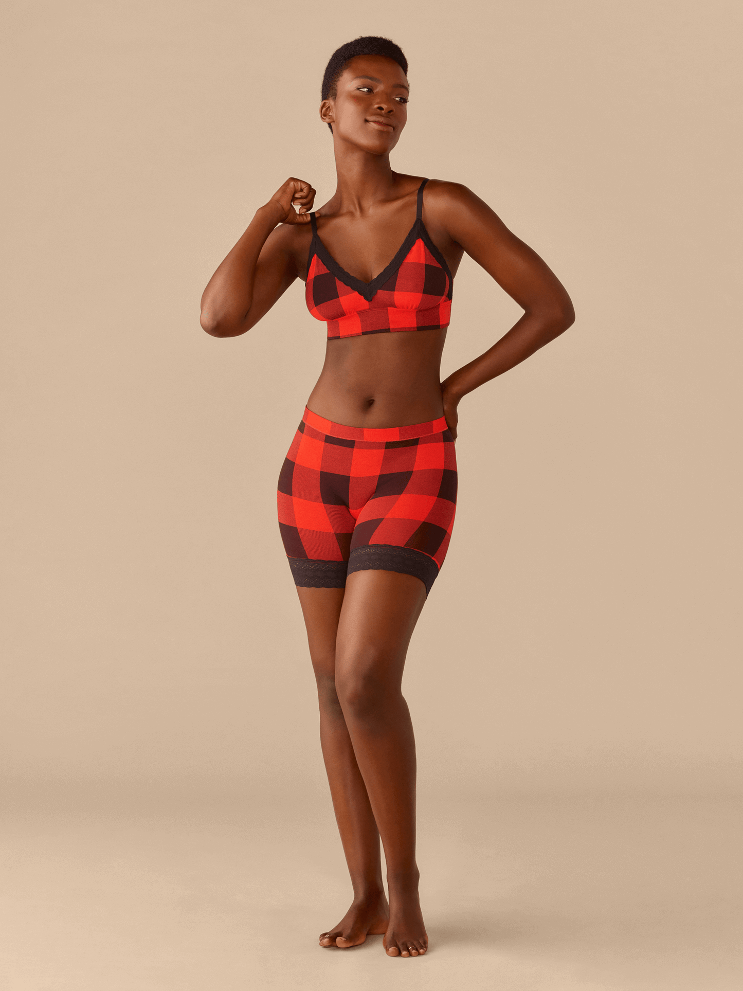 UltraModal™ Lace Long Boyshort | Buffalo Plaid
