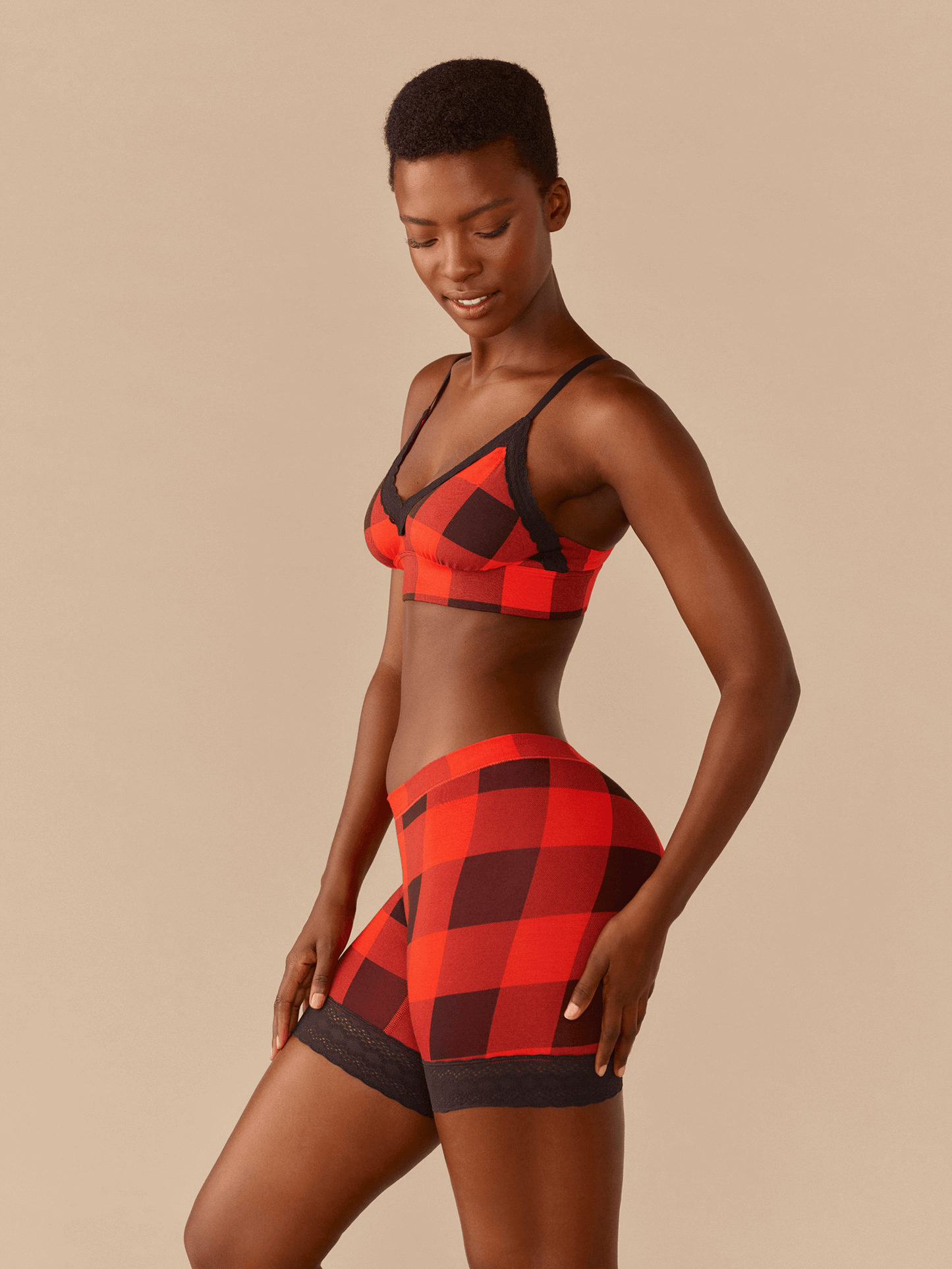 UltraModal™ Lace Long Boyshort | Buffalo Plaid