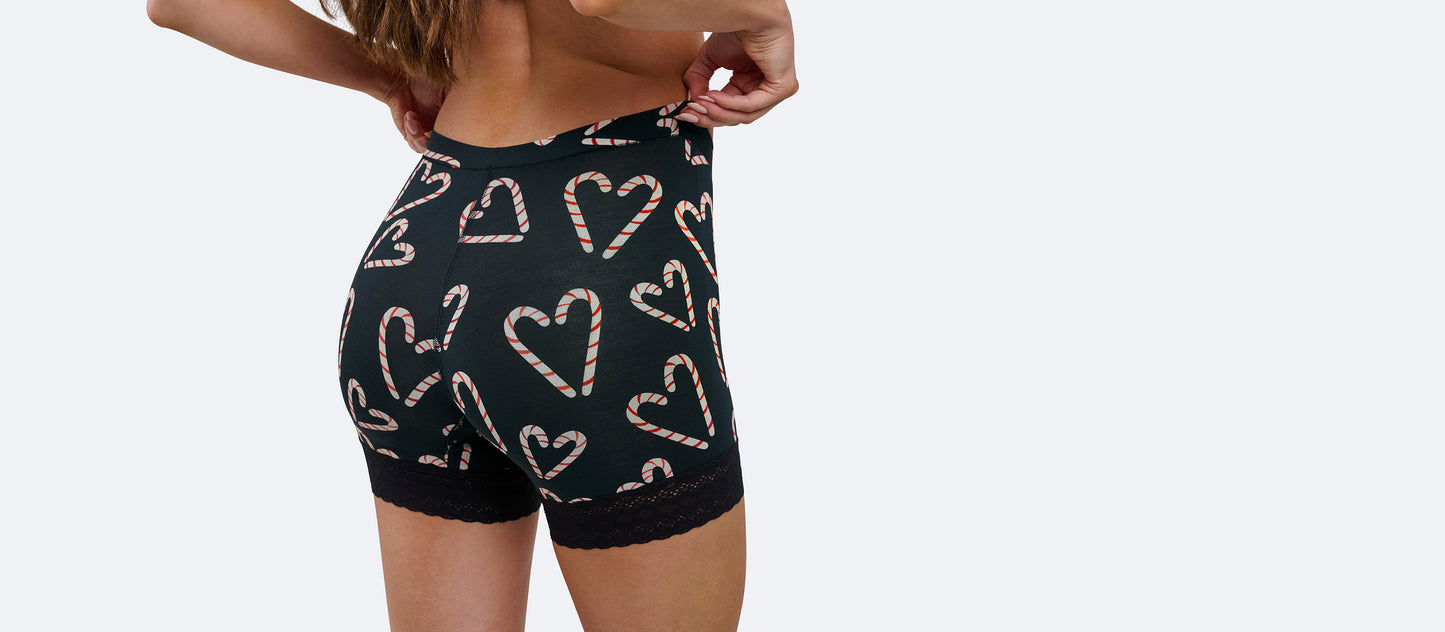 UltraModal™ Lace Long Boyshort | Candy Cane Love