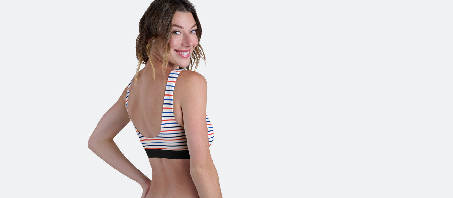 Curvy UltraModal™ Core Scoop Bralette | Sail Stripe