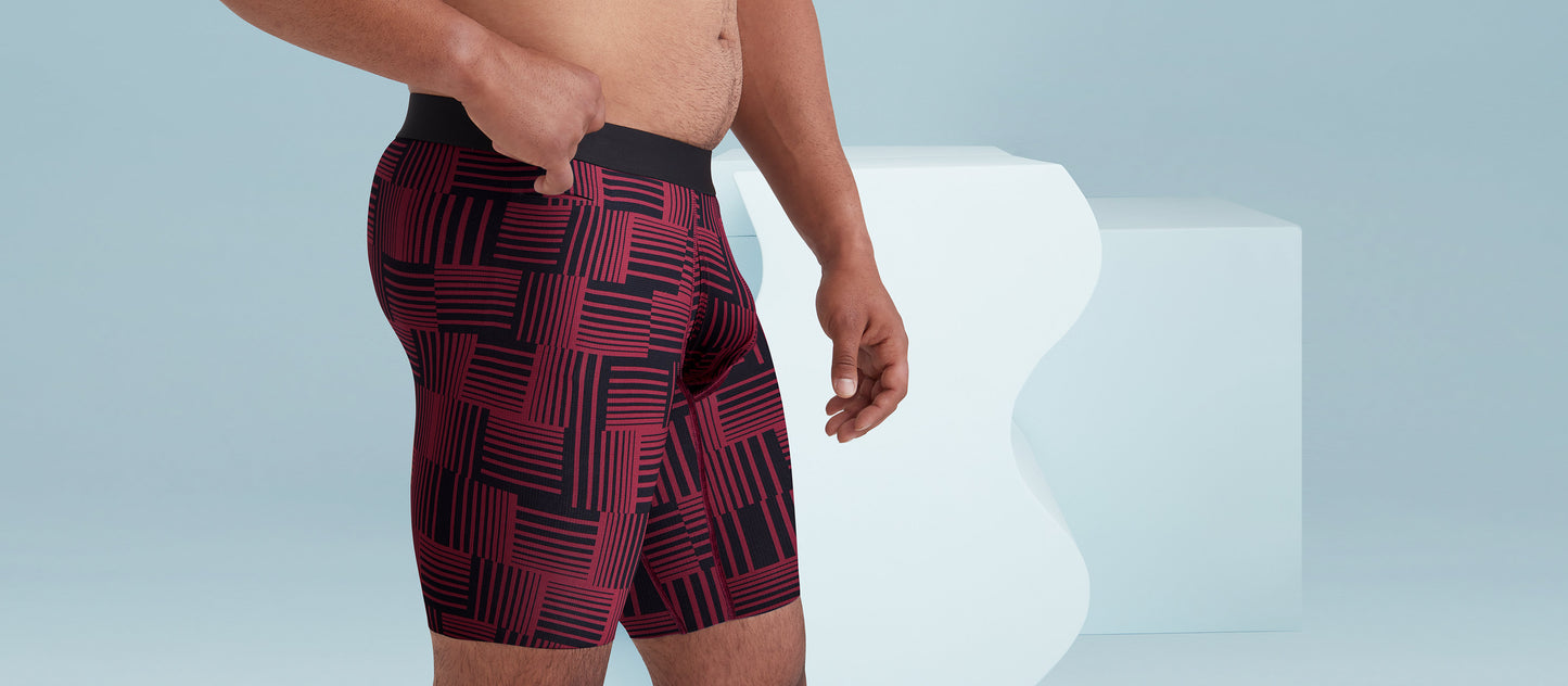 MoveMe Long Boxer Brief w/ Fly | Basket Plaid