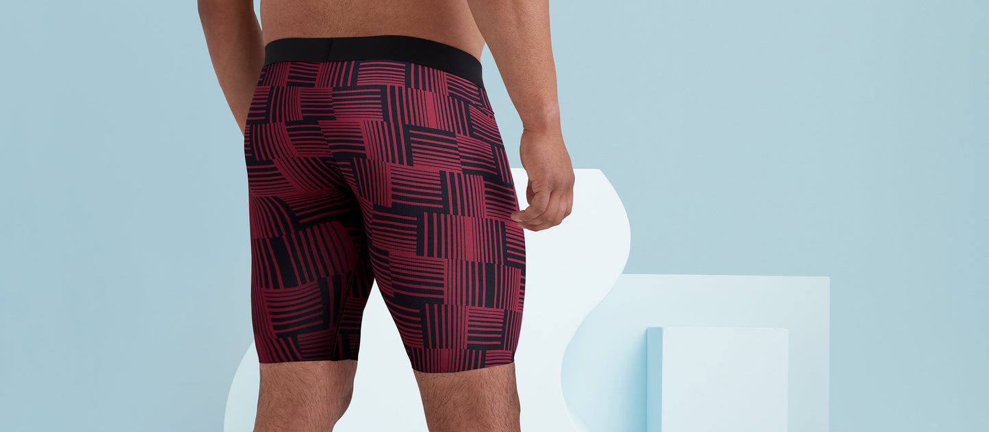 MoveMe Long Boxer Brief w/ Fly | Basket Plaid