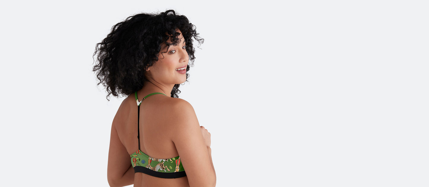 UltraModal™ Core T-Back Bralette | Love, Flowers, & Hares