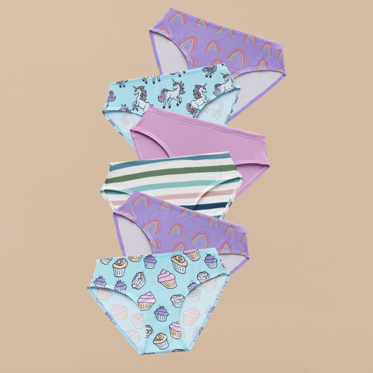 UltraModal™ FeelFree Girls Bikini Brief 6-Pack | Sparkle Party Pack