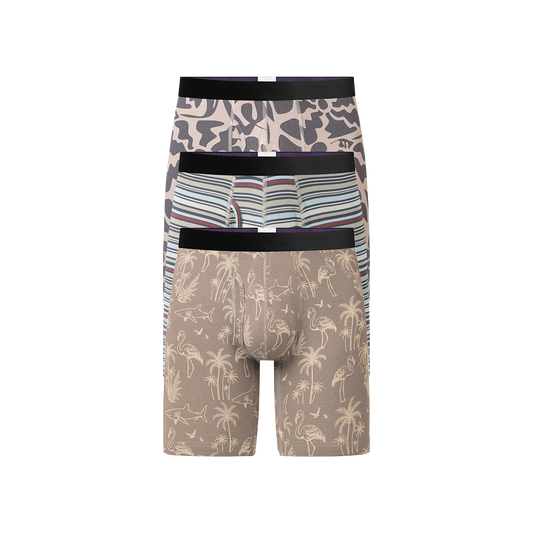 UltraModal™ Core Long Boxer Brief w/ Fly 3-Pack | Beach Boheme Grey Pack