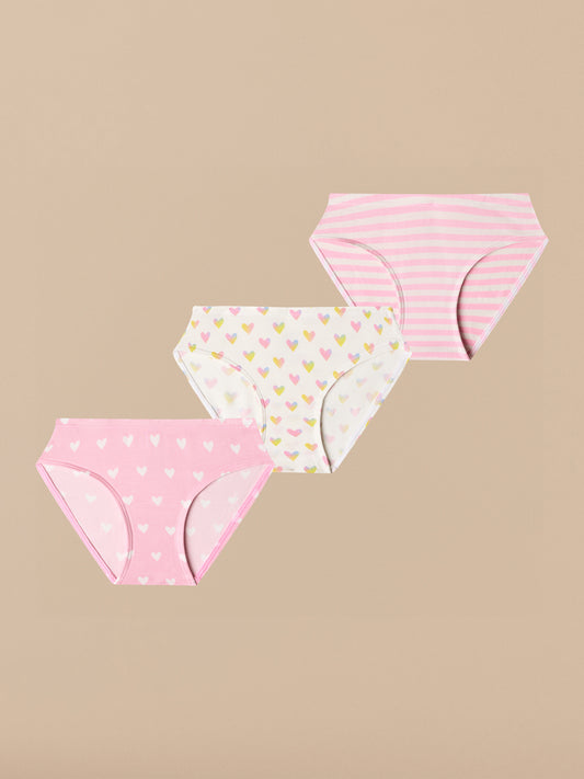 UltraModal™ FeelFree Girls Bikini Brief 3-Pack | Heart You Pack
