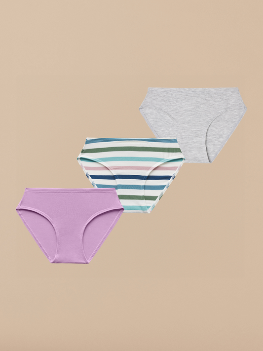 UltraModal™ FeelFree Girls Bikini Brief 3-Pack | Girls Stripe Pack