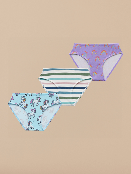 UltraModal™ FeelFree Girls Bikini Brief 3-Pack | Sparkle Pack