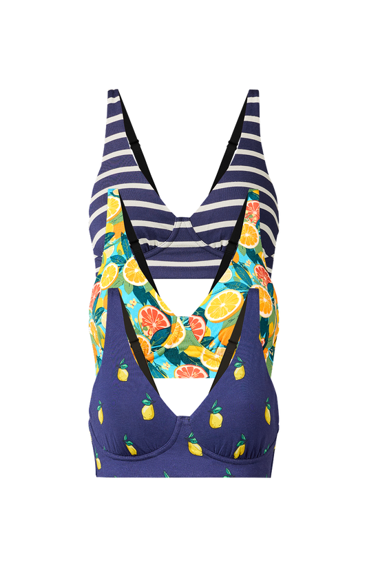 UltraModal™ Core FeelFree Longline Bralette 3-Pack | Amalfi Pack